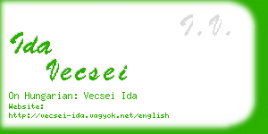 ida vecsei business card